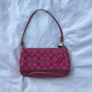 vintage coach pink shoulder bag